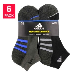 Adidas Men’s Low Cut Sock 6-pair Regular- Black
